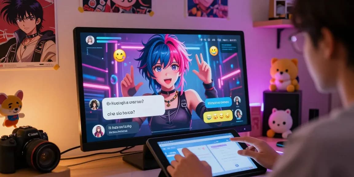 Engaging AI hentai chat with vibrant anime character on a modern interface.